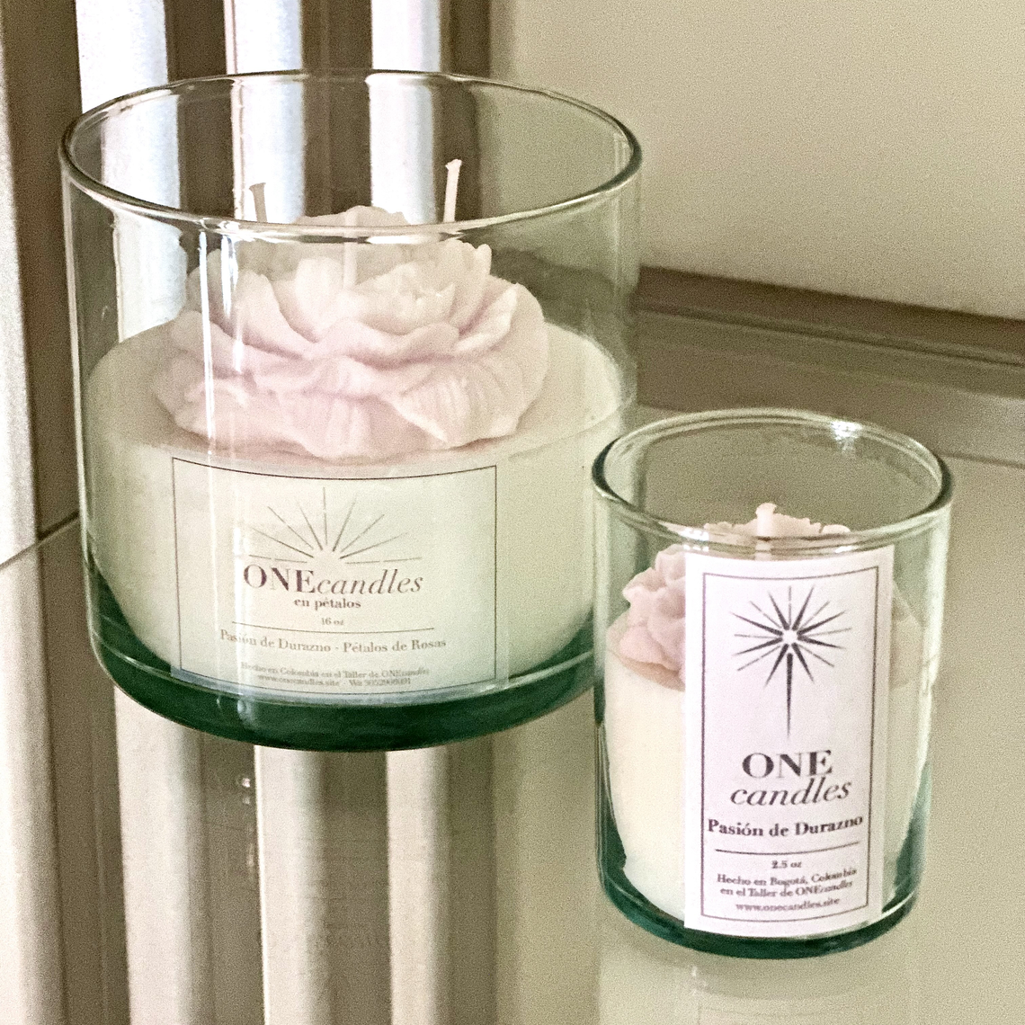 Vela con Flor 16 oz  7