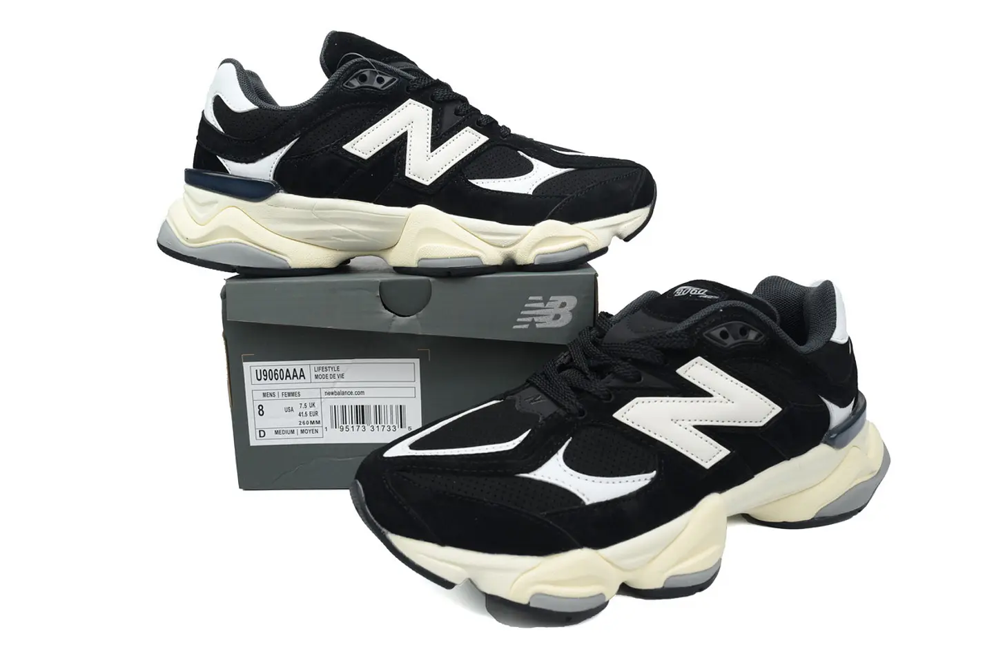 New Balance 9060 Black and White  1