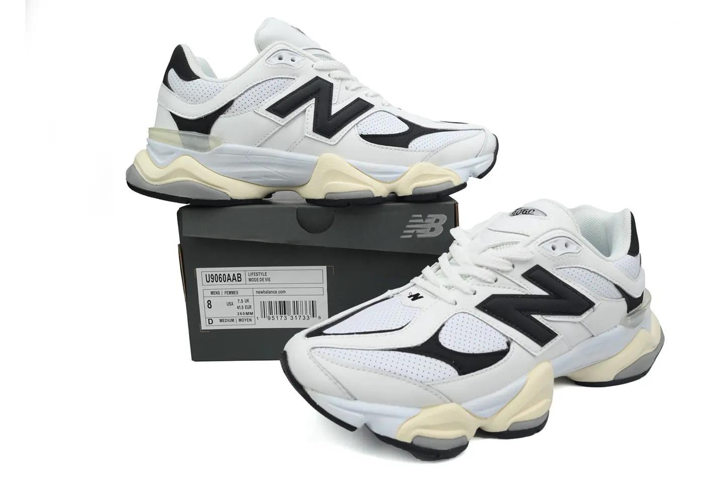 New Balance 9060 White Black 1