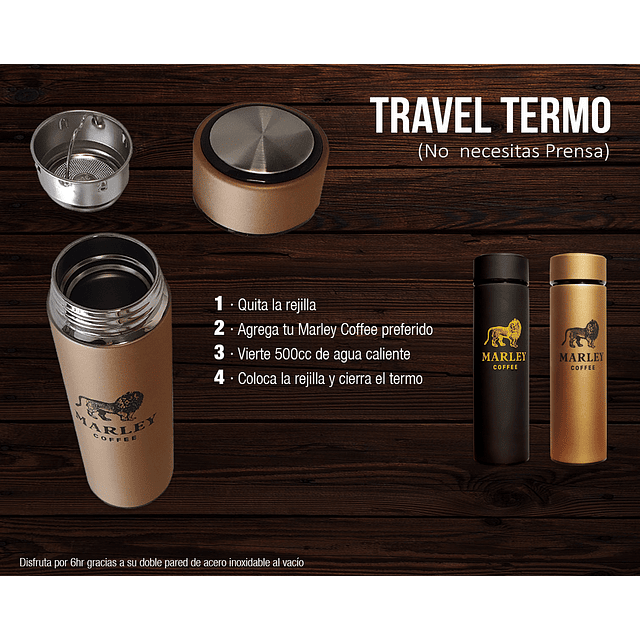 Marley Coffee a Domicilio · Travel Termo Negro 500ml