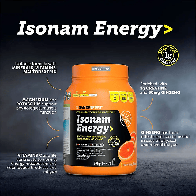 Isonam Energy Naranja - 480g - 1g Creatina