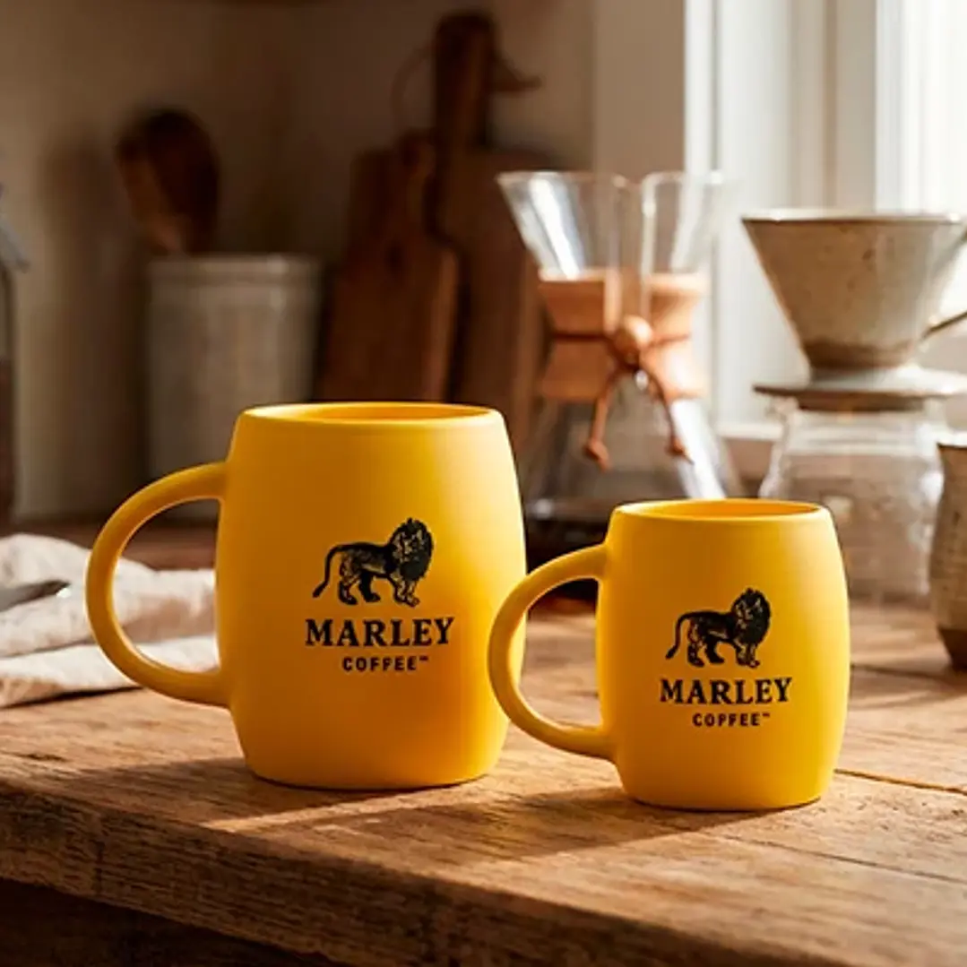 Set 2 Mini Mugs Cerámico Amarillo 180ml 6