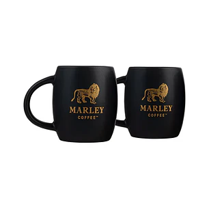 Set 2 Mini Mugs Cerámico Negro 180ml