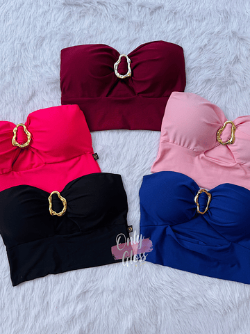 Crop Strapless con 1 Hebilla