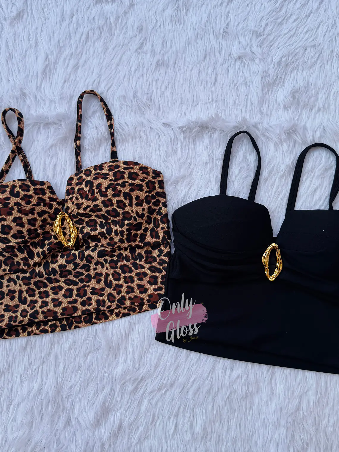 Crop copa Pliegues Hebilla 1