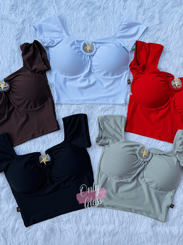 Crop mangas Estrella en medio