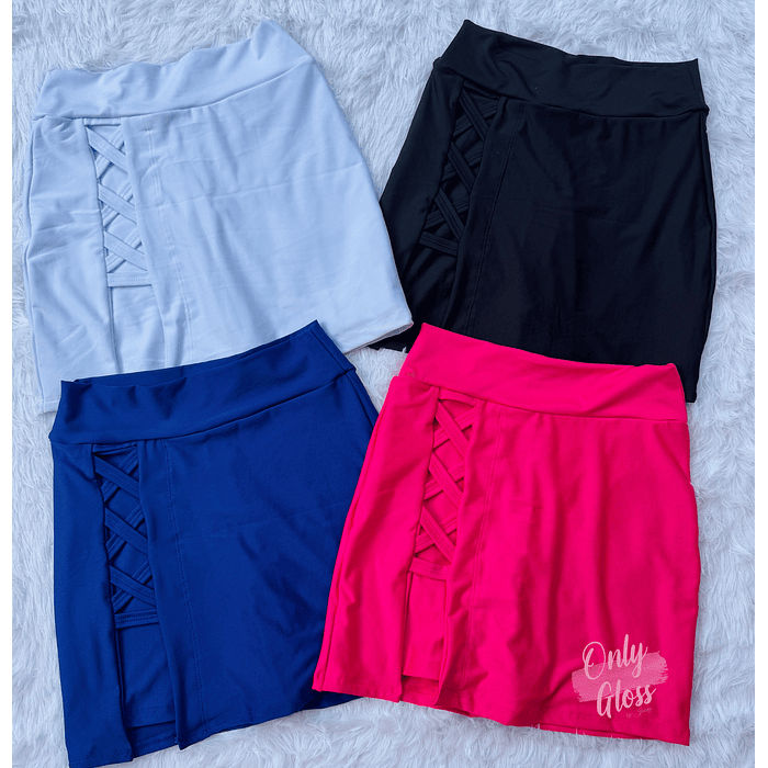 Falda Short Trenzado Lateral 3