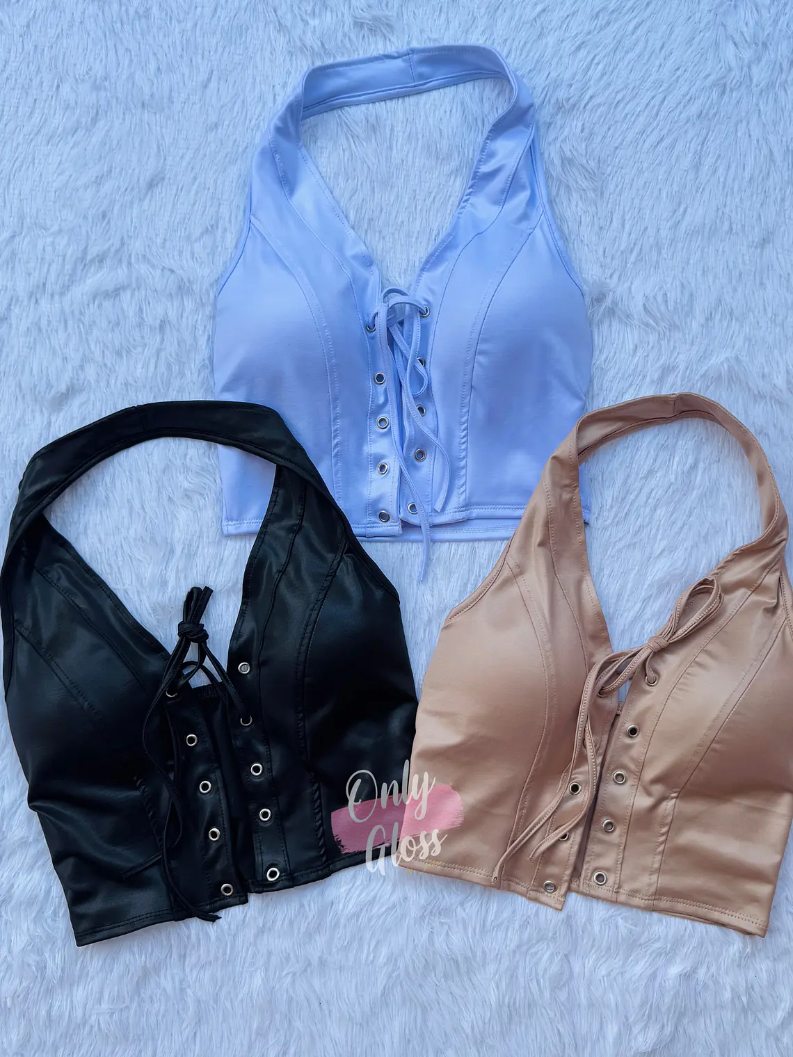 Crop eco cuero Estilo Corsé 1