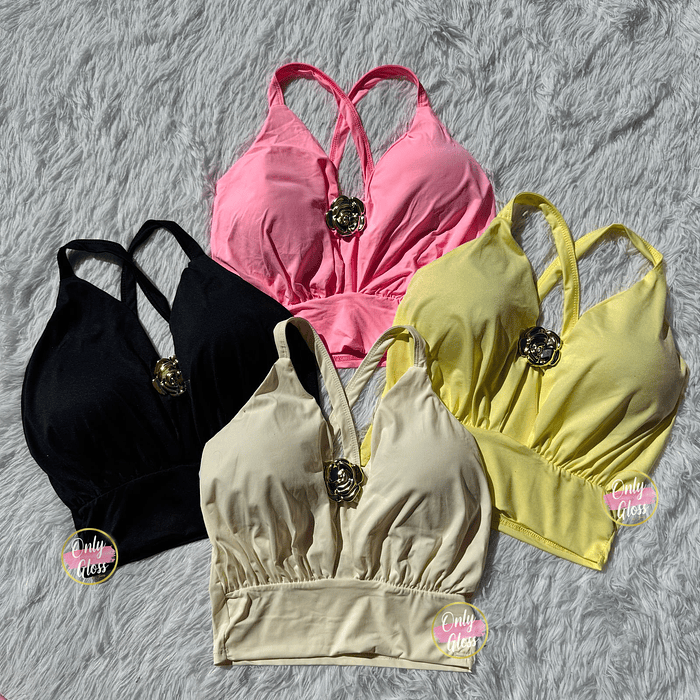 Crop de tirantes con Flor en medio