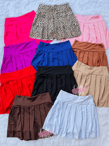 Falda Short Tableada