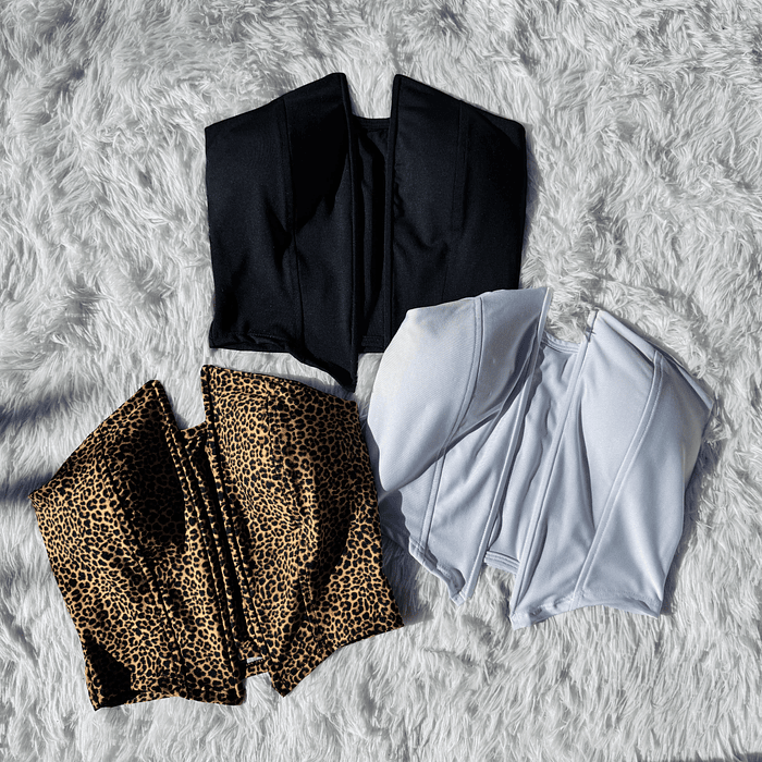 Crop strapless tipo Corsé