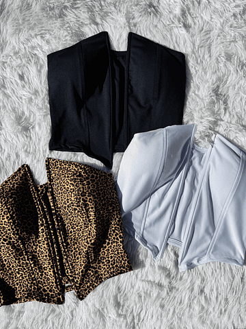 Crop strapless tipo Corsé