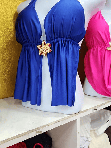 Crop hebilla Flor "cortina"