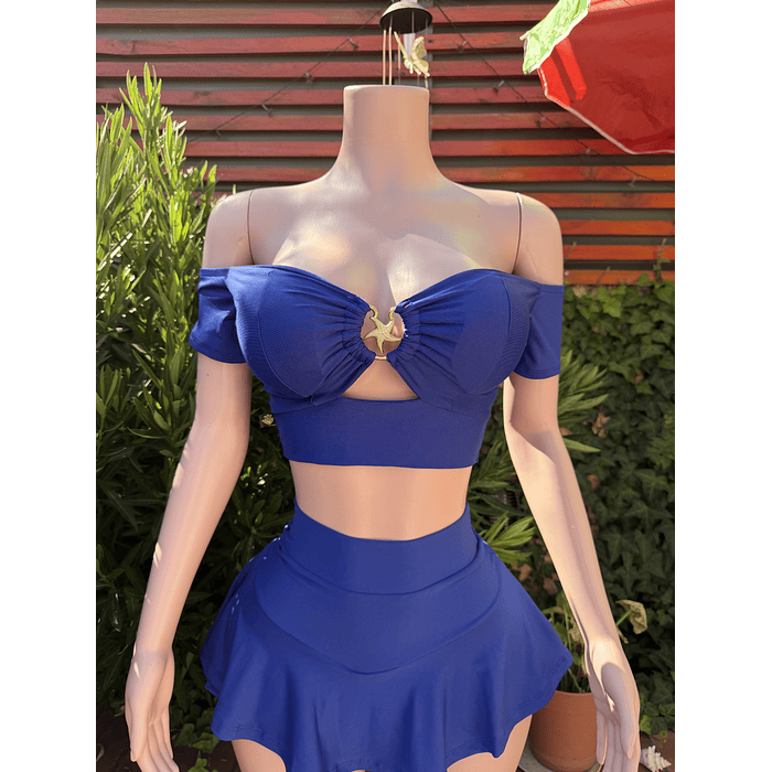 Crop con mangas hebilla de mar