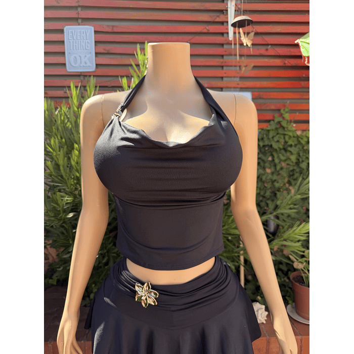 Crop asimetrico rosa iconinc