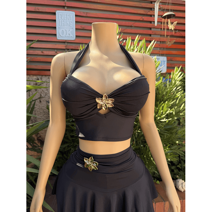 Crop flor lazo Cuello