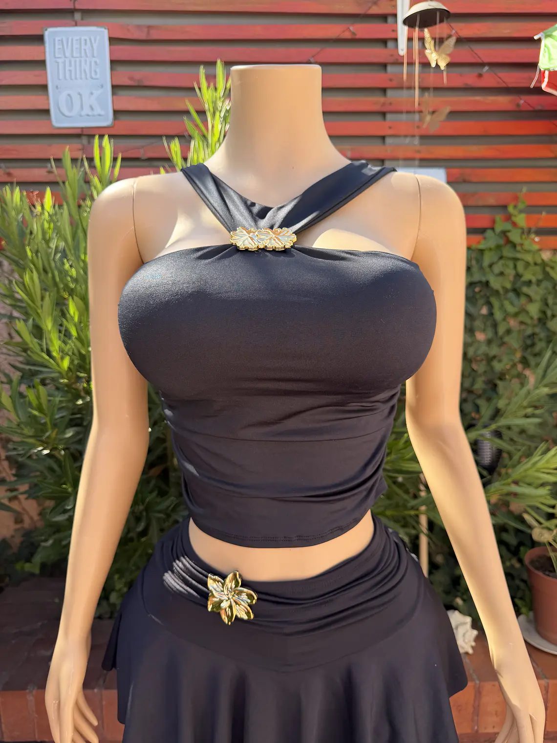 Crop doble Flor cuello alto 1