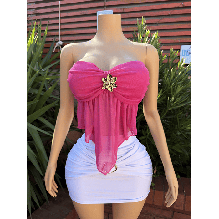 Crop strapless Tendencia Transparencia