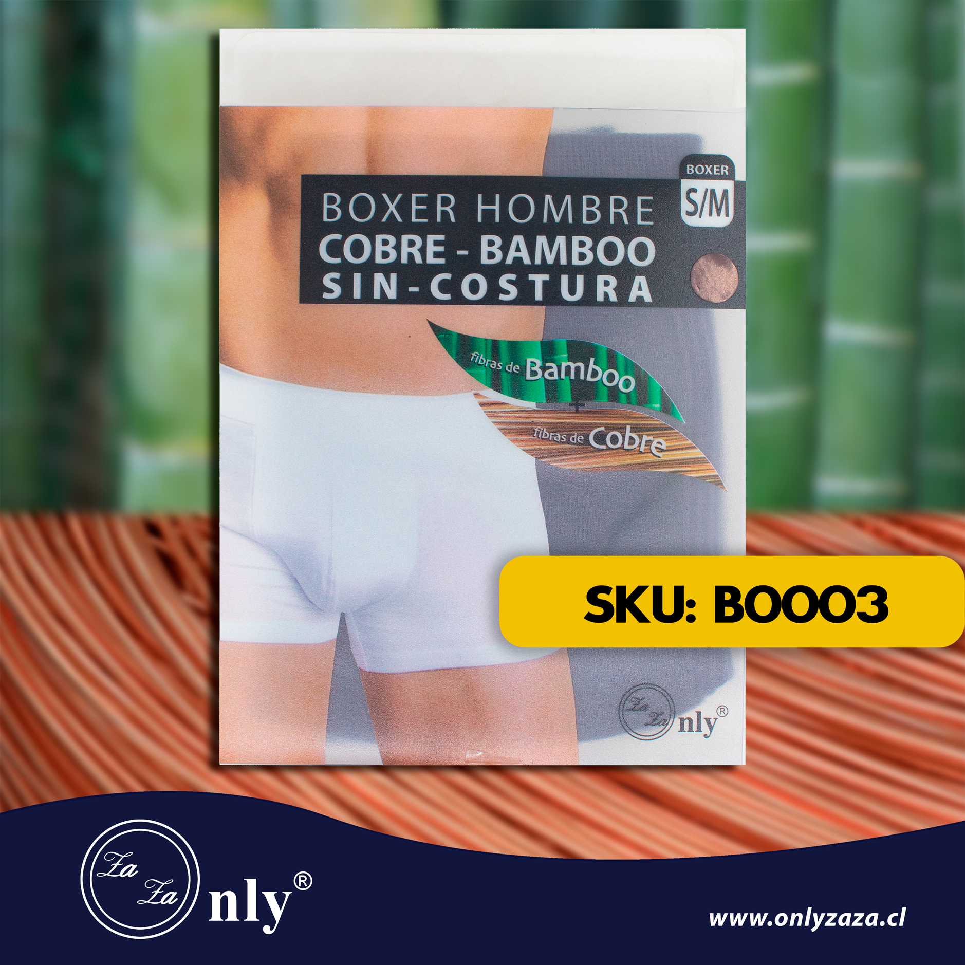 Boxer Bamboo +Cobre - Sin costura
