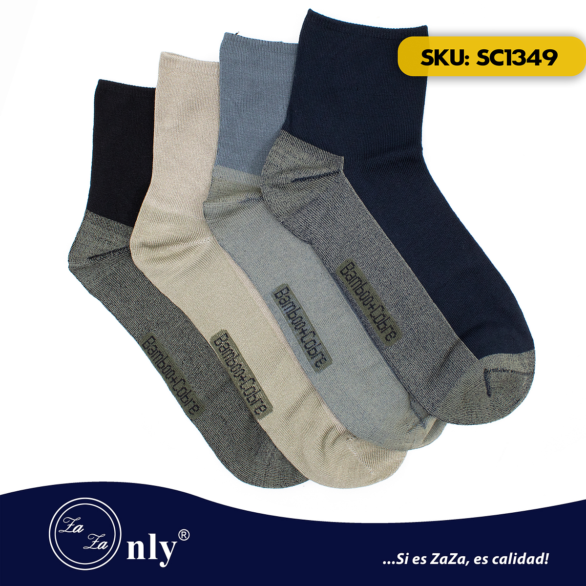 Tripack Calcetines Bamboo Hombre Sin Costura/Sin Puño - BeCalce