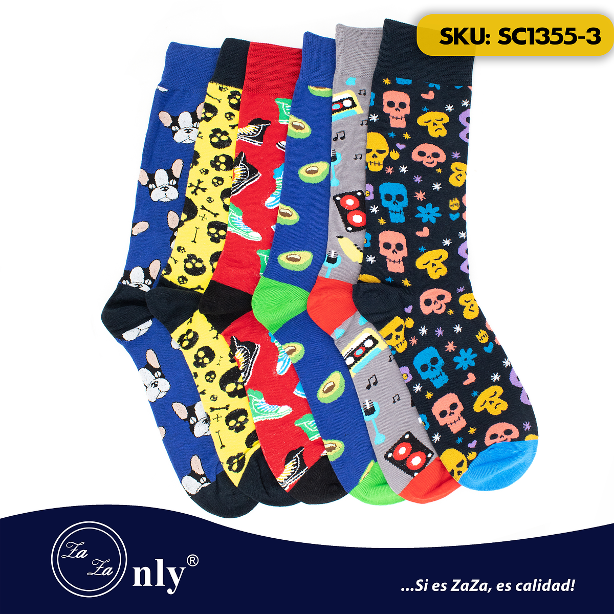 Calcetín Algodón Funny Socks Unisex Sin Costura