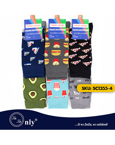 Calcetín Algodón Funny Socks Unisex Sin Costura