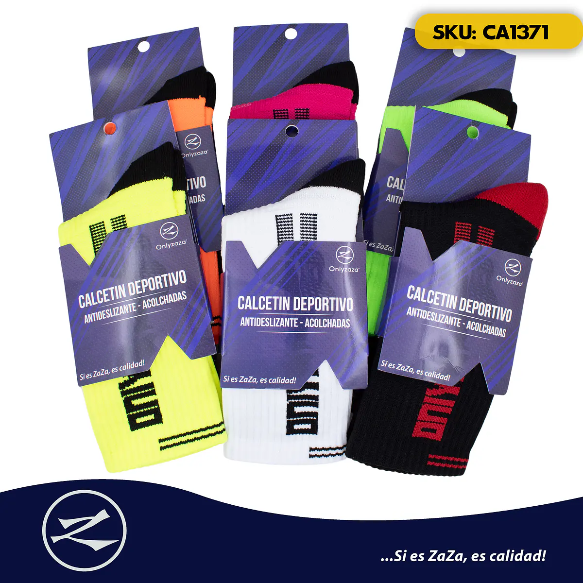 Hombre Talla 39-46 Calcetines Antideslizantes ZAKASA Para Fútbol Y Deporte - Con Grip Y Soporte De Arco Medias Deportivas Con Grip