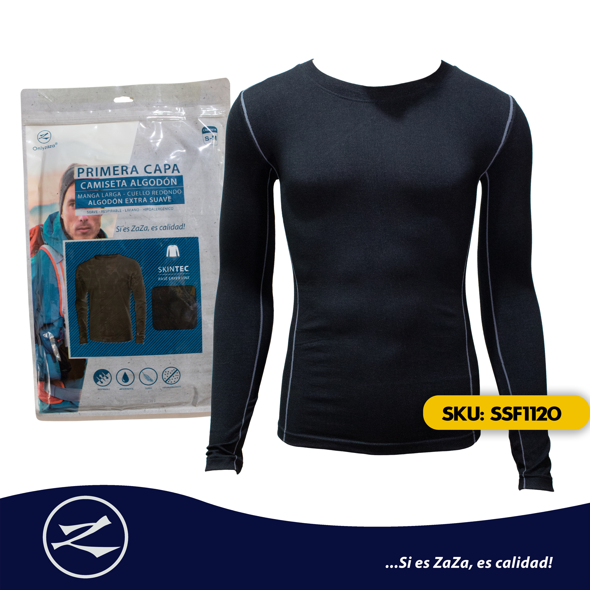 Camiseta Primera Capa Algodón Hombre