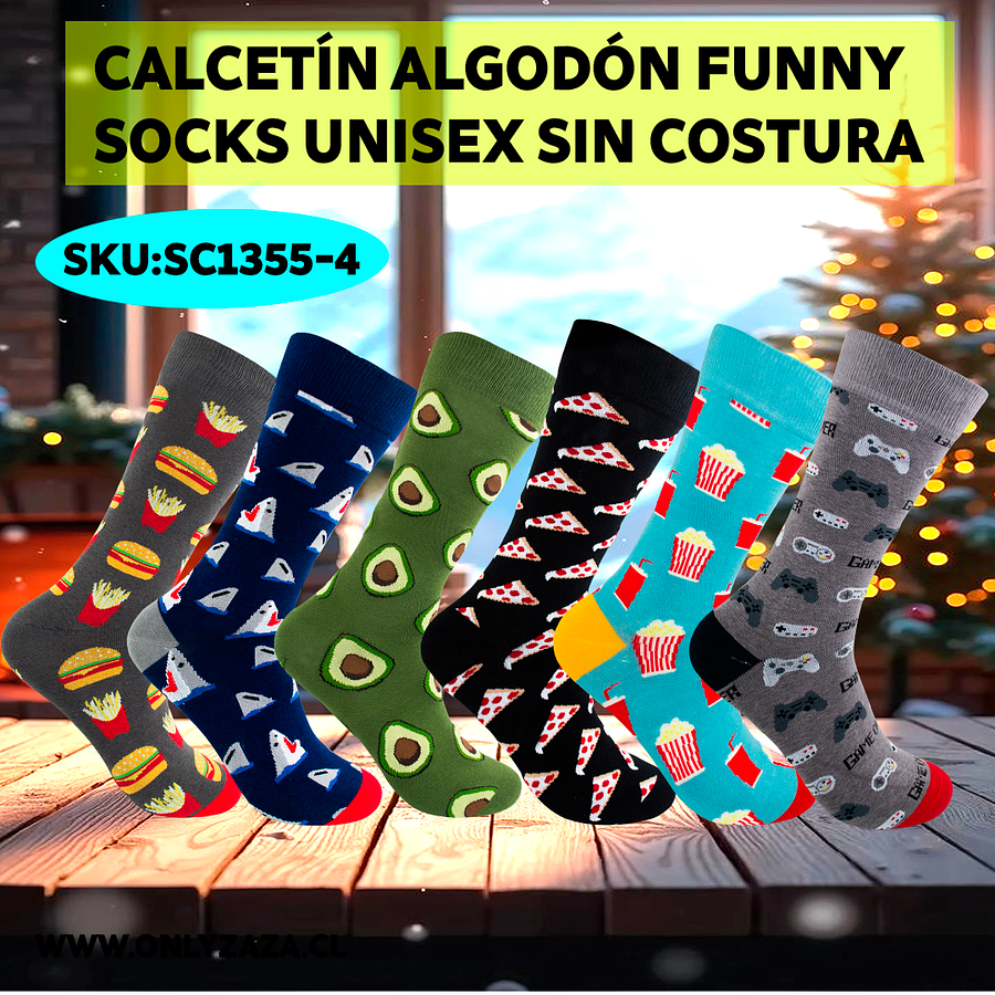 Calcetín Algodón Funny Socks Unisex Sin Costura