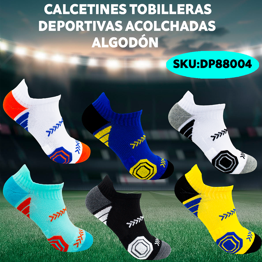 Calcetines Tobilleras Deportivas Acolchadas Algodón 