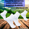 Calcetín Deportivo Largo Americano Algodon Blancos