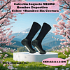 Calcetín Soquete NEGRO Hombre Deportivo Cobre +Bamboo Sin Costura