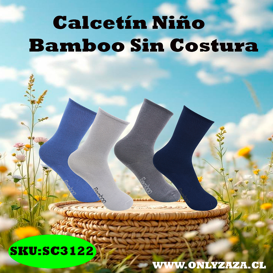 Calcetín Niño Bamboo Sin Costura