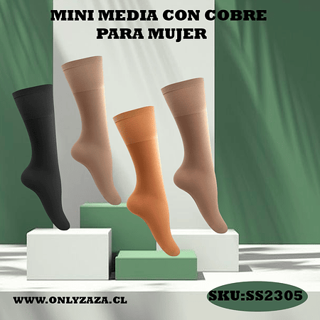 Mini Media Mujer Con Cobre Elasticada