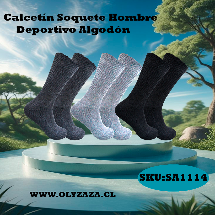 Calcetín Soquete Hombre Deportivo Algodón