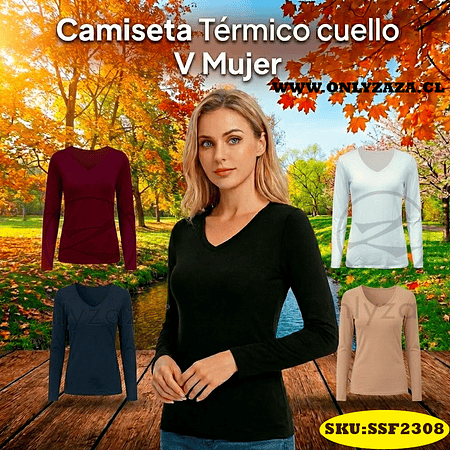 Camiseta Térmico cuello V Mujer 