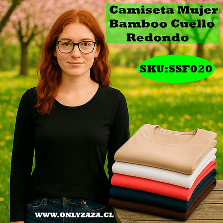 Camiseta Mujer Bamboo Cuello Redondo