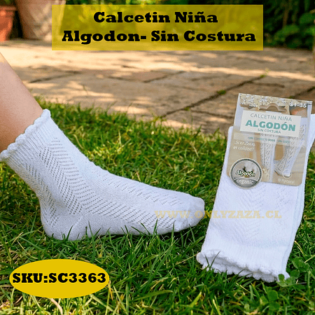 Calcetin Niña Algodon- Sin Costura