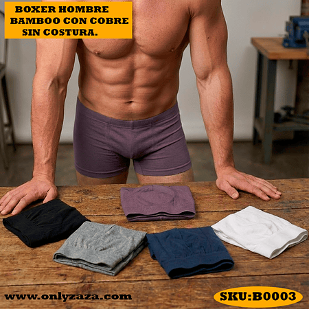 Boxer calzoncillo Bamboo +Cobre - Sin costura