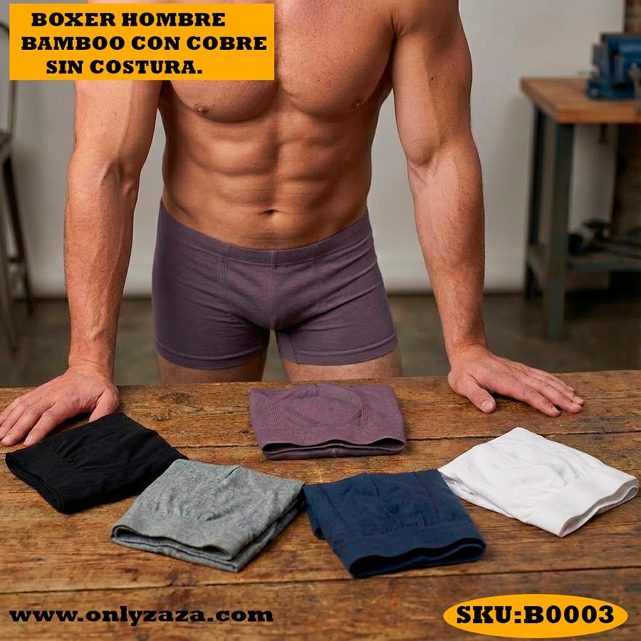 Boxer calzoncillo Bamboo +Cobre - Sin costura