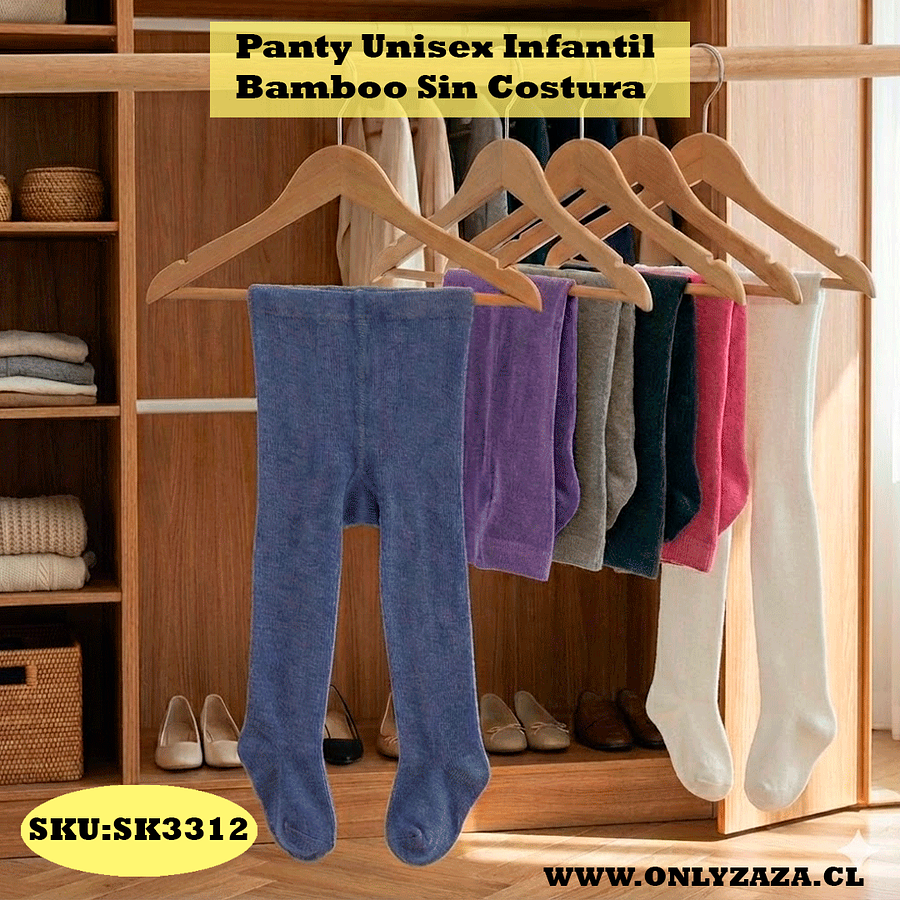 Panty Unisex Infantil Bamboo Sin Costura