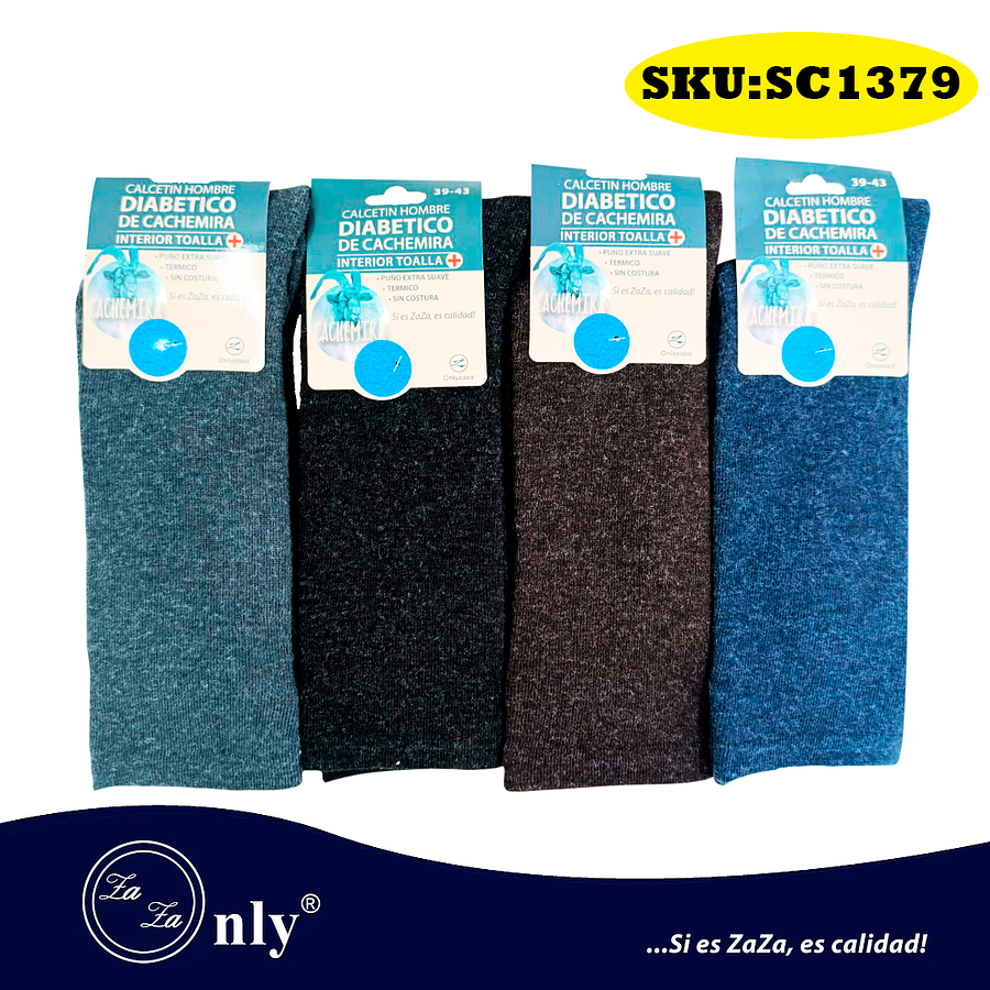 Calcetín Hombre Cachemira Sin Costura Diabético