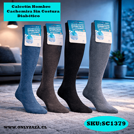 Calcetín Hombre Cachemira Sin Costura Diabético