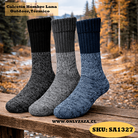 Calcetín Hombre Lana Outdoor, Térmico