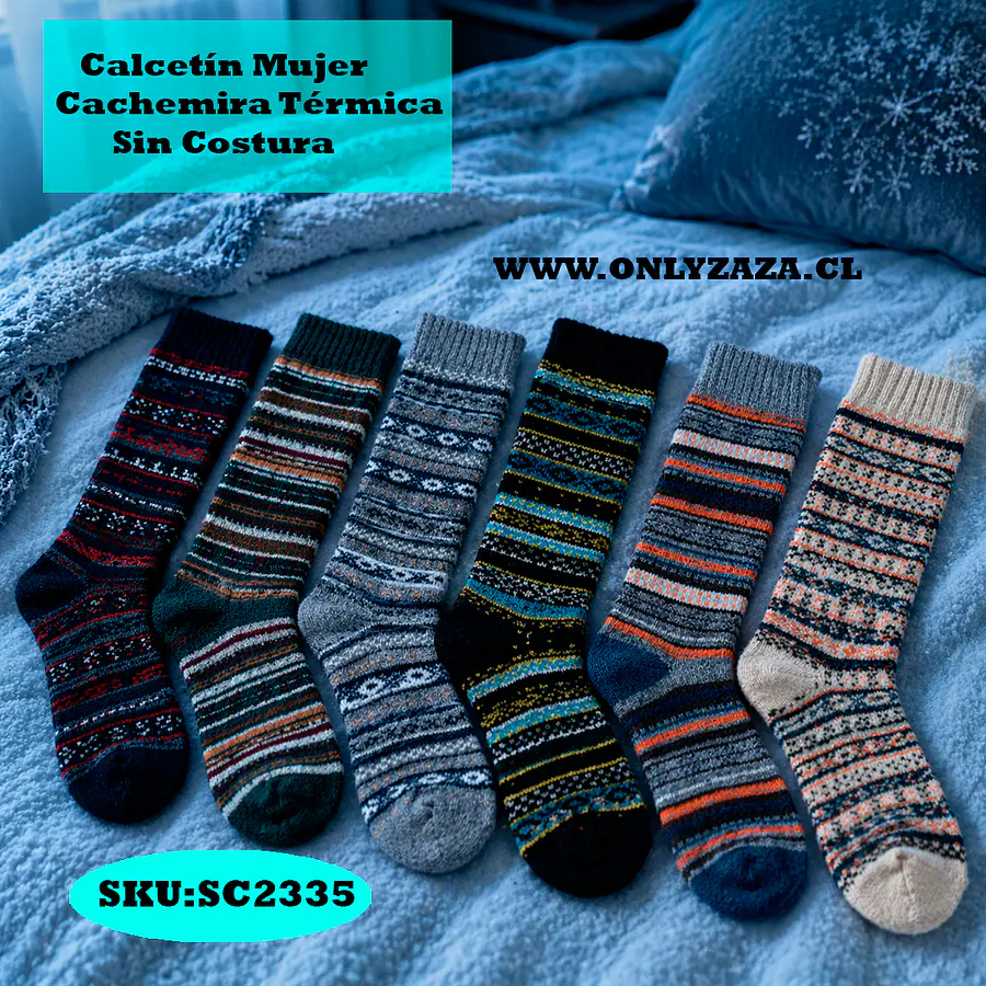 Calcetín Mujer Cachemira Térmica Sin Costura