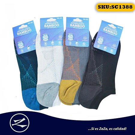 Tobillera Hombre Bamboo - Antideslizante  - Sin costura