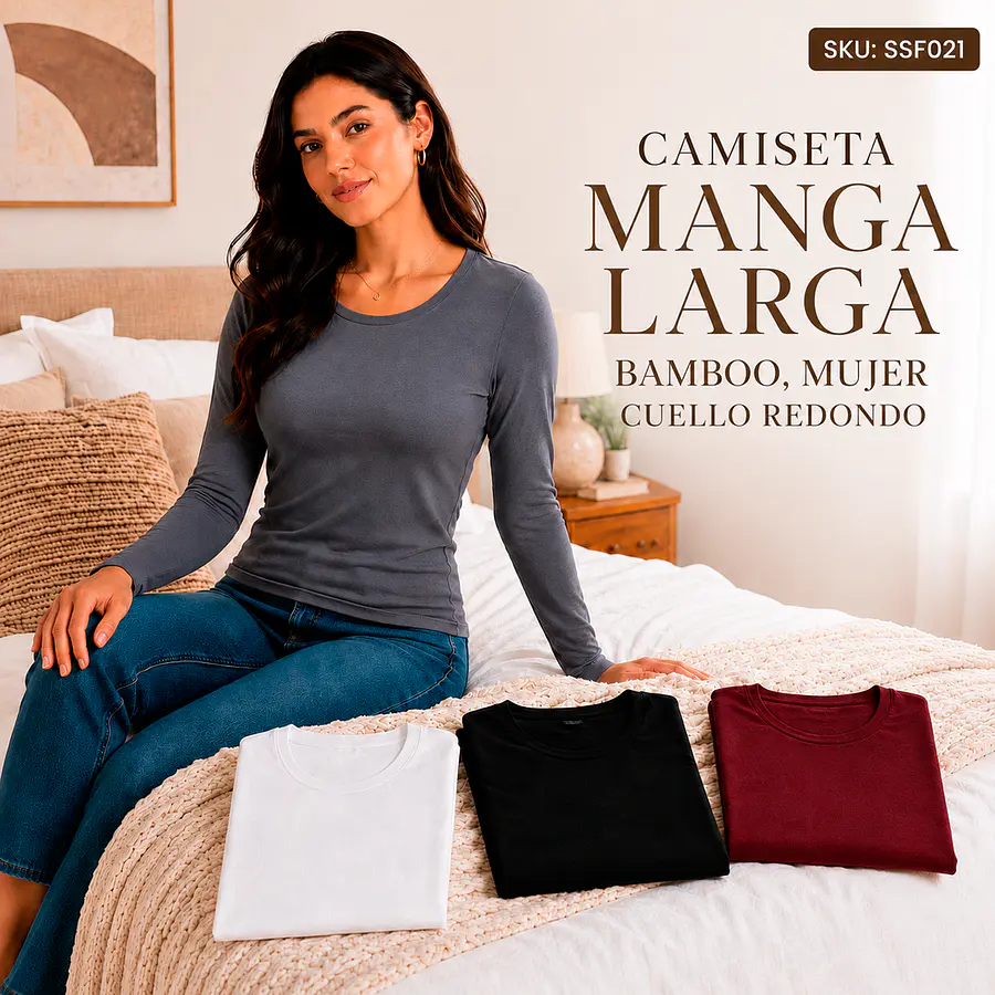 Camiseta Mujer Bamboo Cuello Redondo