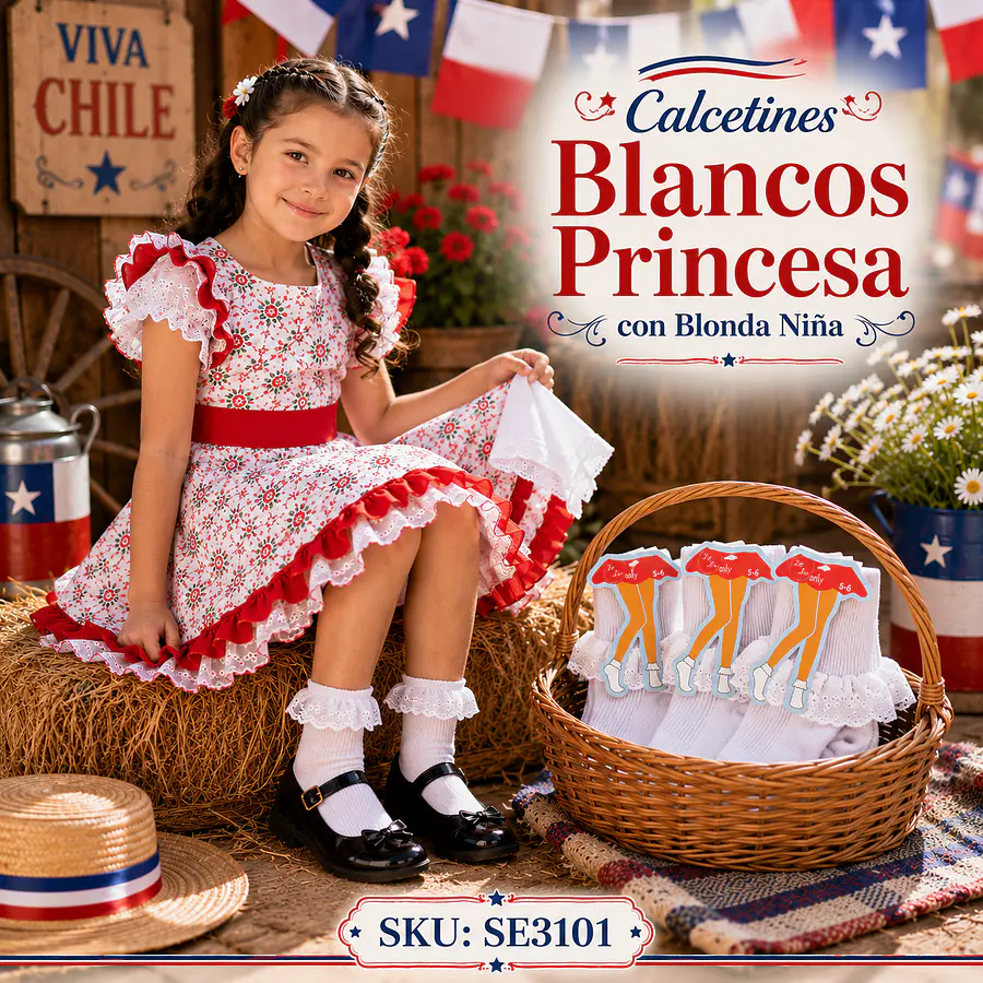 Calcetines Blancos Princesa con Blonda Niña