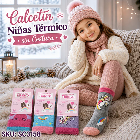 Calcetín Niñas Térmico sin Costura
