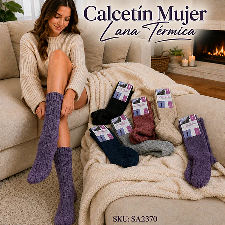 Calcetín Mujer Lana Térmica